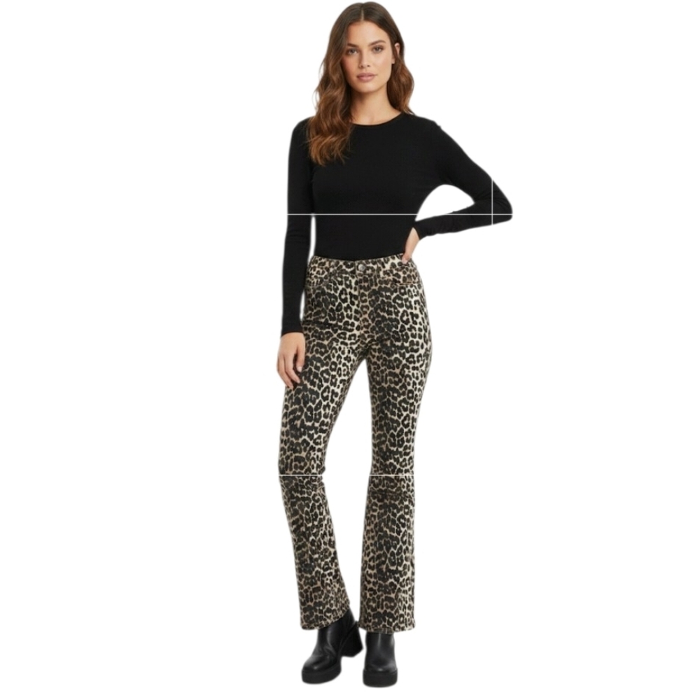 OAT New York Leopard Print Flare Pants
